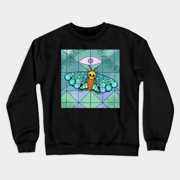 Stained Glass Moth Crewneck Sweatshirt by Punk-Creations